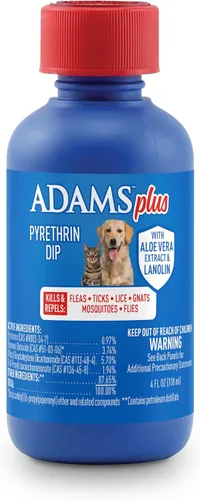 Vista 11 de ADAMS Plus - Dip de pulgas de piretrina para perros y gatos, mata y repele pulgas, garrapatas, piojos, mosquitos, mosquitos y moscas, para perros