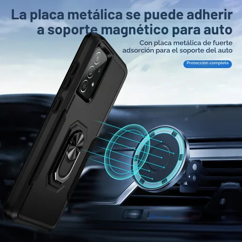 Vista 3 de Funda para Samsung Galaxy A52 5G Galaxy A52 4G con anillo de soporte, resistente protección de grado militar a prueba de golpes para Galaxy A52 5G