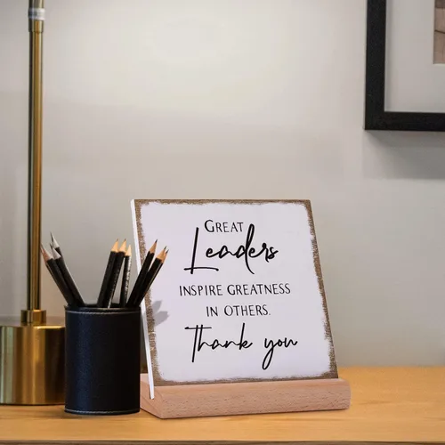 Vista 3 de Afterprints Placa acrílica con diseño de líder de agradecimiento para hombres y mujeres