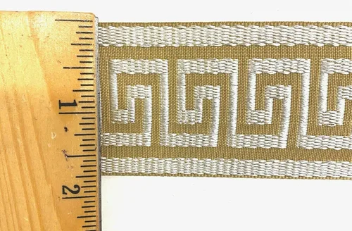 Vista 2 de Cinta tejida jacquard griega de 1-3/4 pulgadas, 6 yardas continuas (A)
