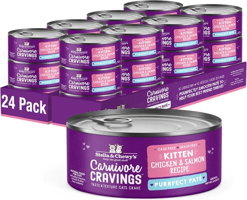 Vista 7 de Stella & Chewy's Carnivore Cravings Purrfect Paté - Alimento húmedo prémium sin granos para gatos, receta de pollo y atún, alto contenido