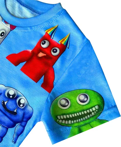 Vista 5 de MOTHAF Garten of Banban - Conjunto de camisa para niños y niñas, monstruo de terror, jush, pantalones de camiseta para niños, 2 piezas, manga corta