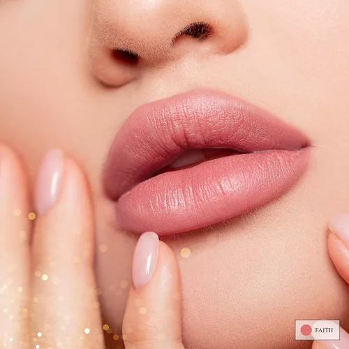 Vista 8 de Luxury by Sofia Lápiz labial totalmente natural, color de labios semimate, hidratante, de larga duración, maquillaje vegano para mujeres (fe)