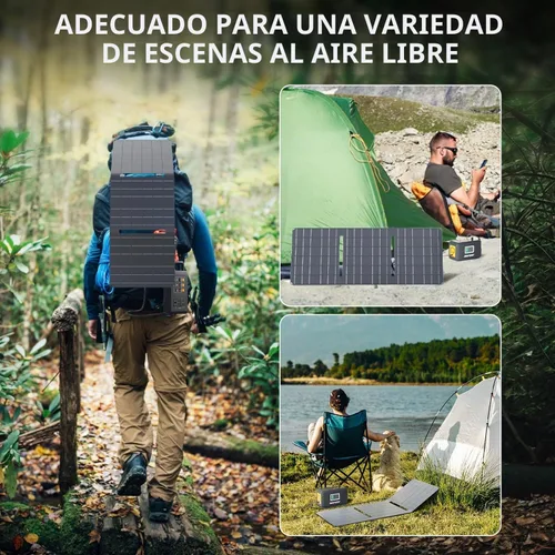 Vista 5 de HOWEASY Generador solar 120W, estación de energía portátil con panel solar Naranja Negro