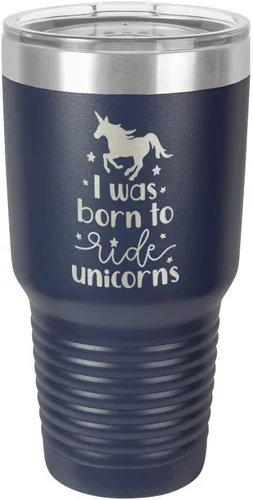 Vista 17 de I Was BORN TO RIDE UNICORNS Grabado vaso de 325 ml, grabado con láser, taza de viaje de acero con recubrimiento en polvo, libre de BPA, con camello