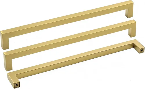 Vista 11 de Goldenwarm Paquete de 10 manijas cuadradas de bronce champán de 3 pulgadas (2.992 in) para armarios de cocina, armarios, aparadores y accesorios