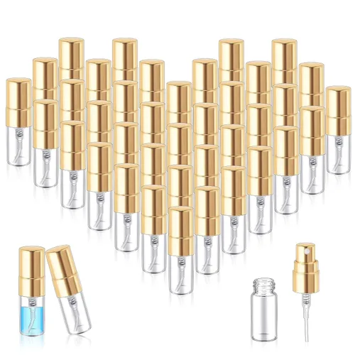 Vista 14 de Zhehao 1 mini botellas de spray de 0.2 fl oz de vidrio transparente para perfume, atomizador de perfume de niebla fina, portátil, recipientes vacíos