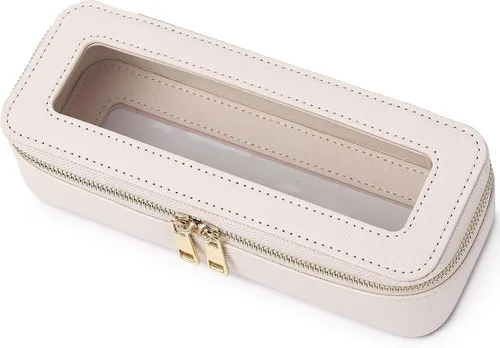 Vista 27 de Pinkmik Pequeña bolsa de maquillaje transparente, mini estuche para cosméticos, bolsa de aseo impermeable con cremallera, organizador de bolsos