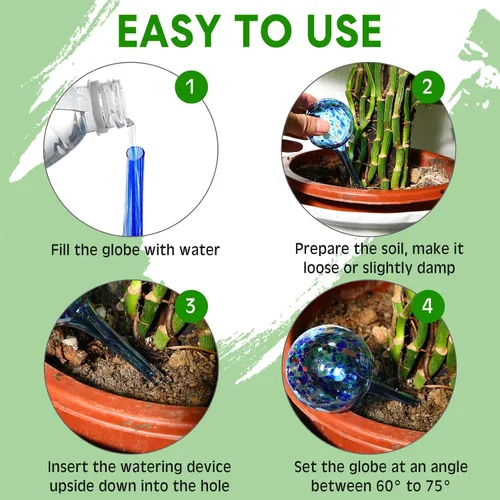 Vista 3 de 16 unidades de dispositivos de riego de plantas de 5.1 fl oz pequeños globos de riego automático para macetas de interior y exterior, globos