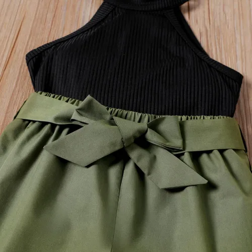 Vista 4 de KIDLAGA Conjunto de camiseta de manga corta floral y pantalones cortos de verano con bolsillos en la cintura, ropa para niÃ±a 4-7T