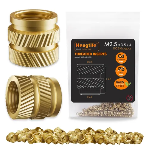 Vista 13 de HANGLIFE Inserciones Roscadas de Conjunto de Calor, Caja de Surtido M2 M2.5 M3 M4 M5 M6 (345 Piezas) Inserción de Conjunto de Calor para Componentes
