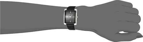 Vista 3 de Anne Klein Reloj con correa de cuero para mujer, AK2706, NegroPlateado, AK2707BKBK