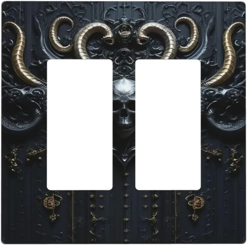 Vista 139 de Decorative Outlet Covers Blue Background White Cat Daisy Floral 2-Gang 1-Gang Wall Plate Single Toggle/Rocker Farmhouse Style Light Switch Covers