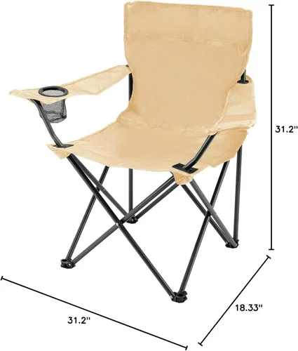 Vista 3 de kakusee Silla de ocio portátil LL-10 con reposabrazos, capacidad de carga: 176,4 x 18,5 x 31,5 pulgadas (31.5 x 18.5 x 31.5 in), beige, resistente a