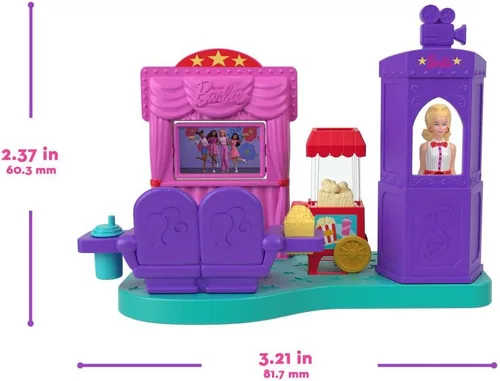 Vista 4 de Barbie Juego de mini casa de muñecas: Barbie Land con muñeca de 1.5 pulgadas, muebles y accesorios