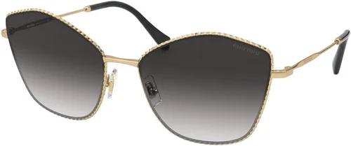 Vista 5 de Miu Miu Gafas de sol redondas a la moda Gradiente de oro antiguo/gris