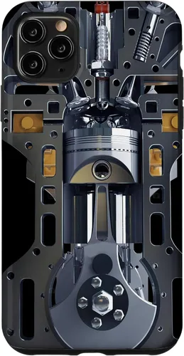 Vista 13 de Mecánico Motor Metal Pistón Cilindros Metal PC Case para iPhone 17