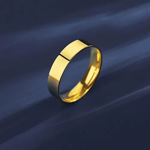 Vista 10 de Anillos chapados en oro de 14 quilates, anillos modernos de oro de banda ancha, anillos gruesos para mujeres y hombres