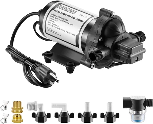 Vista 11 de WASSERMANN RV Water Pump 12 Volt DC 3.0GPM 55PSI Replacement For 4008-101-A65 Water Pump Self Priming Diaphragm Pump with Pressure Switch for RV