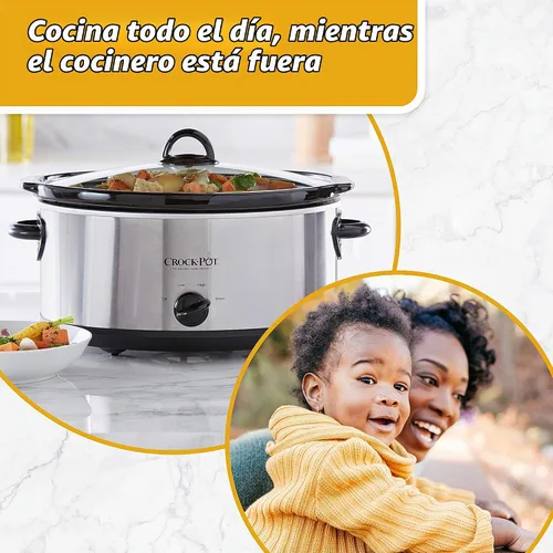 Vista 4 de Crock-Pot Olla de cocción lenta manual ovalada de 7 cuartos y olla de cocción lenta manual redonda Crock-Pot pequeña de 2 cuartos de galón