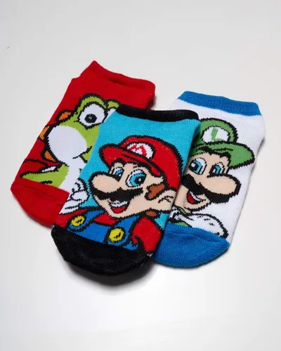 Vista 2 de Nuevo artículo Nintendo Super Mario Bros. Calcetines para niños 5 pk no show