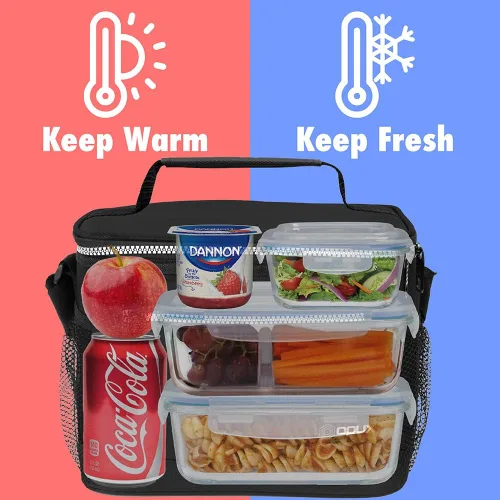 Vista 2 de opux Lonchera térmica para hombres y mujeres, bolsa de almuerzo para el trabajo y la escuela, a prueba de fugas, hielera suave tipo tote