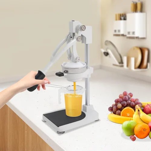 Vista 5 de Exprimidor manual de exprimidor de jugo, exprimidor manual de prensa de frutas para naranja, uva, limón, acero inoxidable, cabeza de prensa