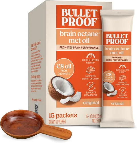 Vista 10 de Bulletproof Brain Octane Suplemento a base de aceite para el cerebro - 16 oz (paquete de 2) Aceite de coco 100% puro, suplemento energético keto