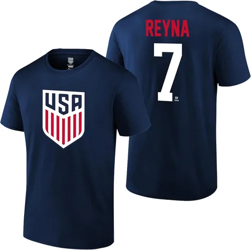 Vista 13 de Icon Sports Offical Licensed U.S. Soccer Federation USMNT Player Name and Number T-Shirt Gio Reyna Armada Escudo
