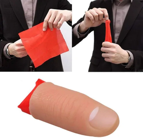 Vista 7 de PULABO Magic Thumb Tip Trick Finger Rubber Close Up Vanish Appearing Hanky Trick Prop Cómodo y respetuoso con el medio ambiente