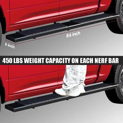 Vista 4 de Estribos de 6 pulgadas compatibles con Chevy Silverado/GMC Sierra 1500 2019-2026, Silverado/Sierra 2500HD 3500HD 2019-2026 Crew Cab