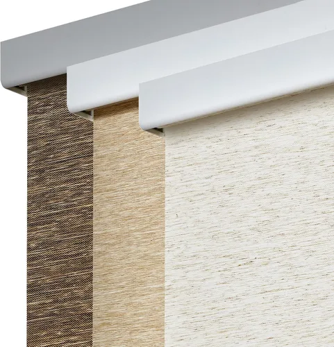 Vista 5 de Persilux Persianas enrollables con filtro de luz para ventanas de interior, tejido natural, protección UV, sin cordones, persianas para puertas Crema