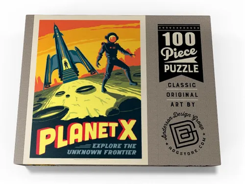 Vista 4 de MyPuzzle Planet X, póster vintage, rompecabezas prémium de 100 piezas para adultos