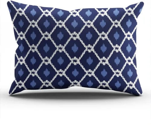 Vista 51 de Fundas de almohada decorativas Ikat con patrón de diamante en rojo y crema, cojín personalizable rectangular, tamaño 12 x 16 pulgadas, funda