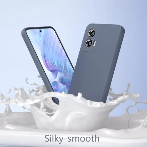 Vista 4 de Funda Moto G Power 5G 2024, silicona líquida, delgada, suave, TPU Fit, protección de cuerpo completo, a prueba de golpes, para G Power 2024 5G (gris)
