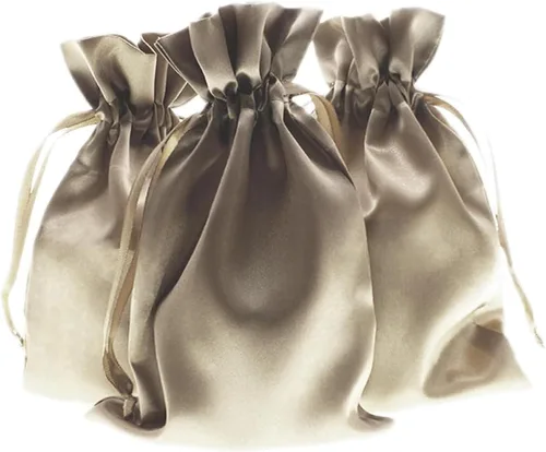 Vista 7 de Bolsas de regalo de satén azul bebé de 4 x 6 pulgadas, bolsas de joyería, bolsas de cordón para recuerdos de boda, baby shower, Navidad, 50 por