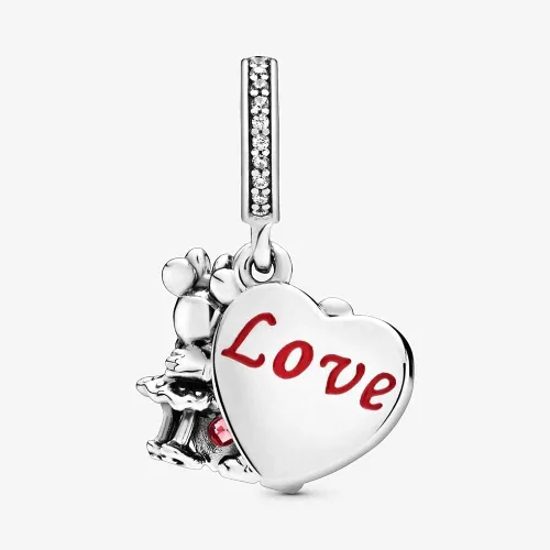 Vista 2 de TopLAD Dije de amor de ratón para pulseras de plata 925 DIY joyería de moda, Plata, plateado
