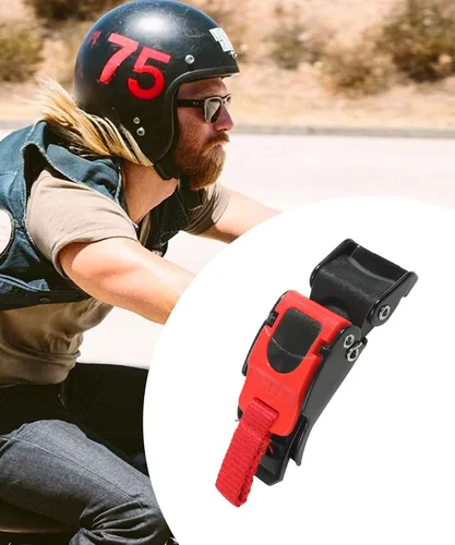 Vista 6 de RACOONA Hebilla de Botón para Casco, Hebilla de Liberación Rápida para Correa de Casco de Motocicleta, Accesorios para Automóvil Clip de Velocidad
