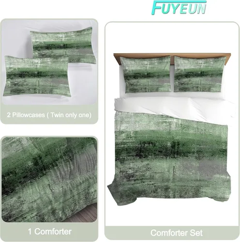 Vista 4 de Green Abstract Comforter Set Twin,Modern Grunge Bedding for Kids Boy Abstract 16