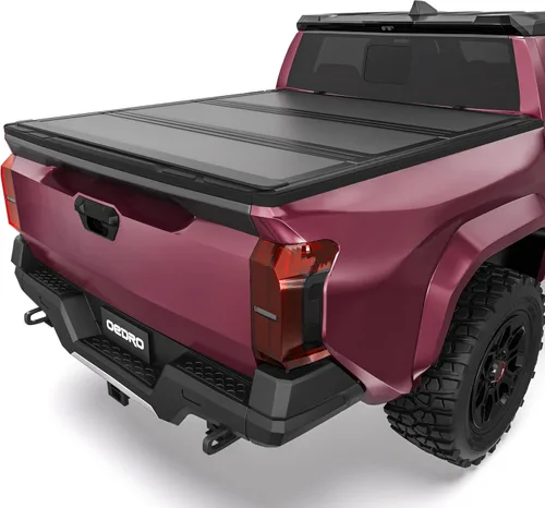 Vista 18 de oEdRo - Cubierta suave de tres pliegues para plataforma de camioneta, compatible con Toyota Tacoma 2005-2015 con plataforma Fleetside de 5 pies