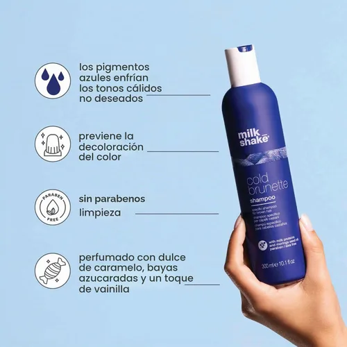 Vista 2 de milk_shake Cold Brunette Shampoo Cools Warm Undertones