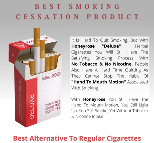 Vista 4 de Honeyrose Deluxe, humo de hierbas sin tabaco ni nicotina, 1 caja, fabricado en Inglaterra