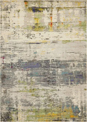 Vista 15 de Tapete abstracto Unique Loom, colección Estrella, moderno, multiárea, Polipropileno, Gris
