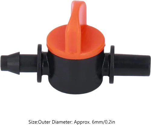 Vista 2 de Alvinlite 50pcs Drip Irrigation Switch Irrigation Control Valve Two Size End 1/2 Inch 1/4 Inch Drip Valve Gate Switch Valves Hose Connectors Barbed
