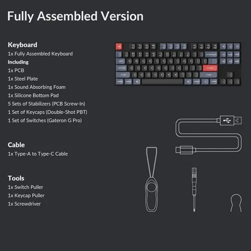 Vista 9 de Keychron K8 Pro QMKVIA Teclado mecánico inalámbrico TKL personalizable con cable macro programable con interruptor Gateron G Pro marrón
