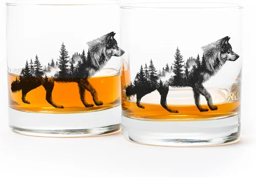 Vista 16 de Juego de vasos de whisky de paisaje de playa Black Lantern Juego de 2 vasos estilo antiguo de 11 oz Vasos de cóctel con base pesada en caja