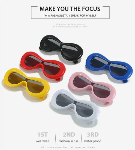 Vista 5 de GIFIORE Gafas de sol infladas, de gran tamaño, divertidas, para labios, gafas de sol de moda, estéticas, estilo de diseñador