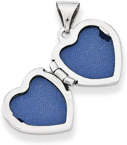 Vista 2 de 12mm Diamond Accent diseño con forma de corazón Locket en plata de ley