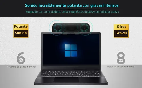 Vista 3 de Altavoces de computadora para PC de escritorio, altavoces de monitor, enchufe USB, con cable, altavoz externo para portátil, barra de sonido