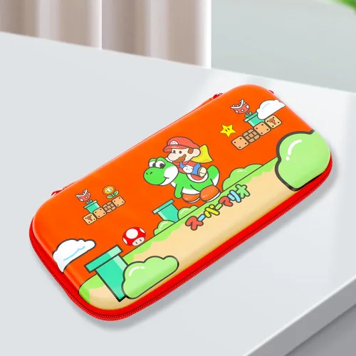 Vista 7 de PERFECTSIGHT Cute Switch Carrying Case for Nintendo Switch OLED Switch Lite Mario Fans, Portable Travel Carry Case with 12 Game Card Slots, Inner